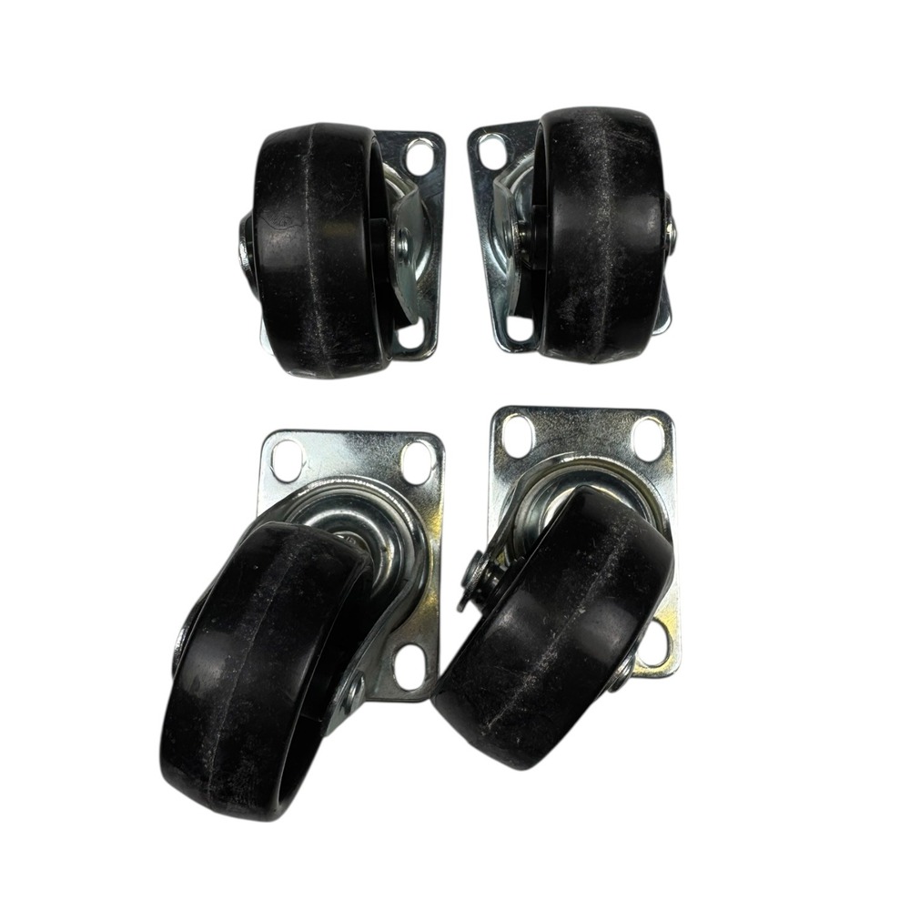 Set of 4 Black Swivel Casters Wheels Replacement Hardware Parts Zip Lock G72Q